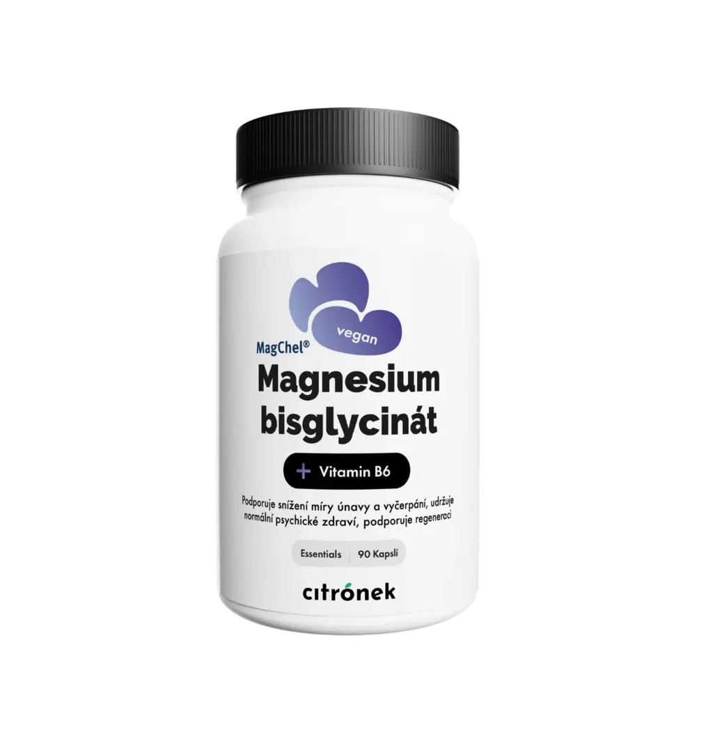 Citronek Magnesium Bisglycinát + B6 – 90 veganských kapslí | Podpora svalů a nervů