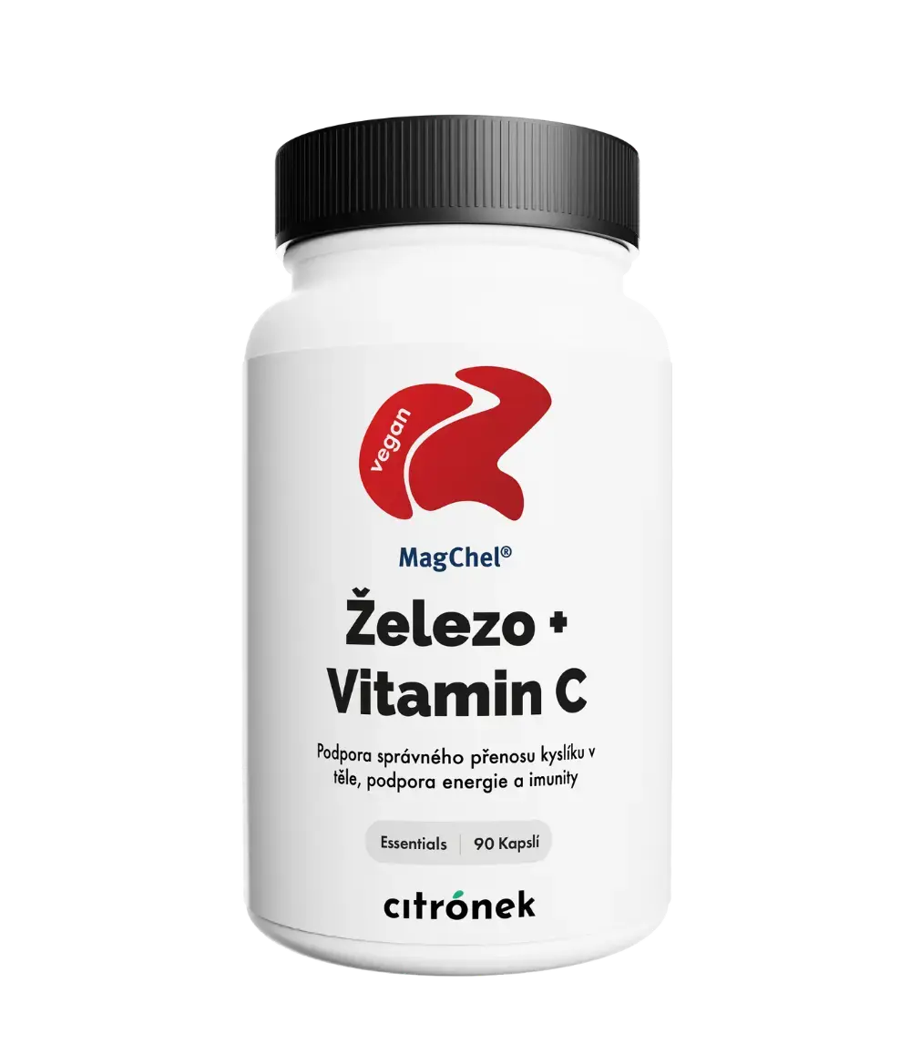 Citronek Železo Bisglycinát + Vitamin C – 90 veganských kapslí | Podpora krvetvorby