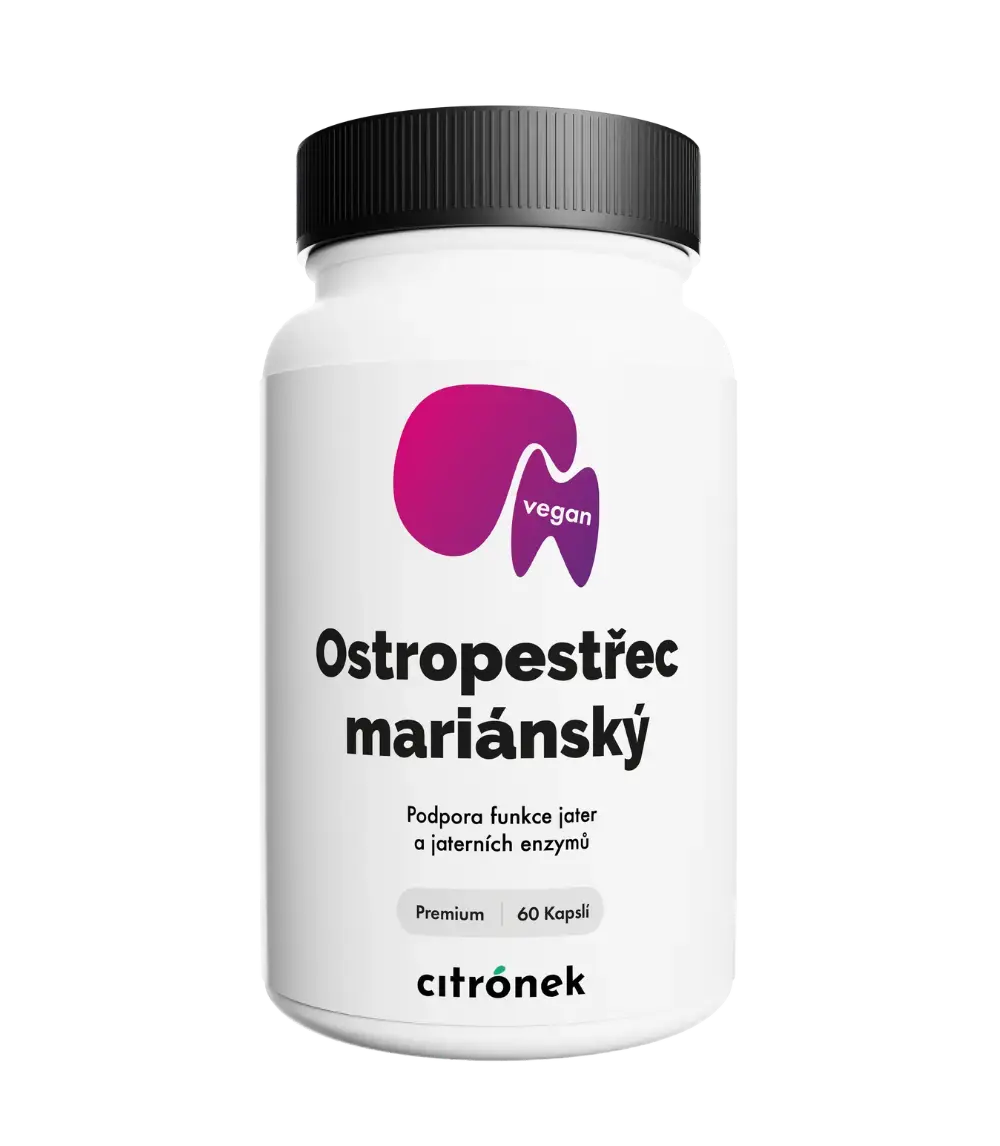 Citronek Ostropestřec Mariánský 200 mg Silymarinu – 60 veganských kapslí | Podpora jater